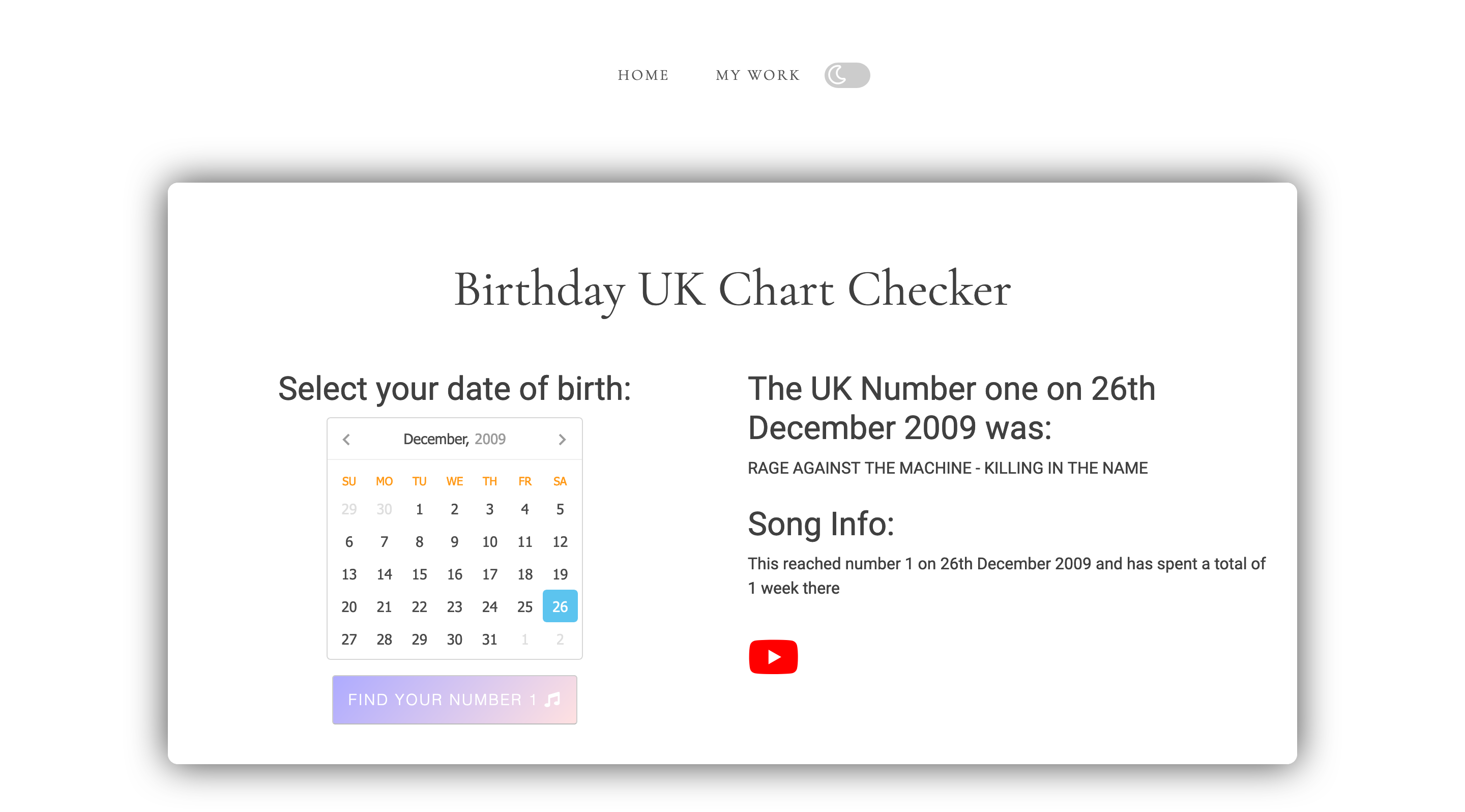 Birthday UK Chart Checker